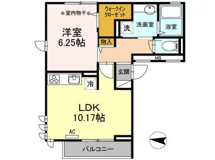 アリエッタ(1LDK/3階)の間取り写真