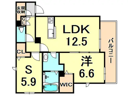 SOL.LEVANTE(1SLDK/2階)の間取り写真