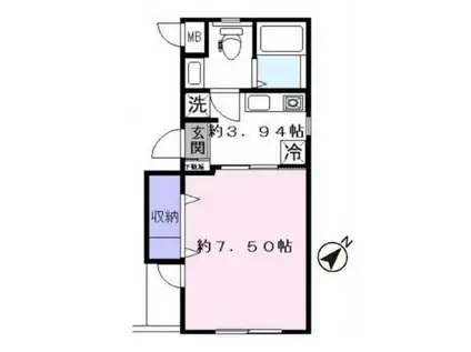 MANCY`S恵比寿(1K/2階)の間取り写真