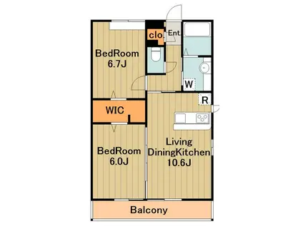 メゾン さくら(2LDK/2階)の間取り写真