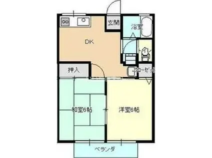 シティハイムセンチュリーII(2DK/2階)の間取り写真