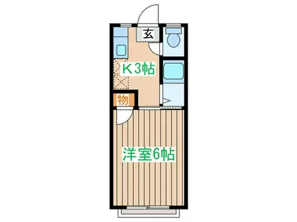 メゾン川内(1K/2階)の間取り写真