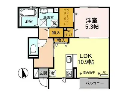ベル フォレ(1LDK/1階)の間取り写真