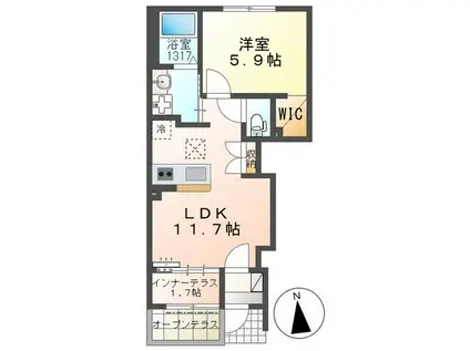 RAPS(1LDK/1階)の間取り写真