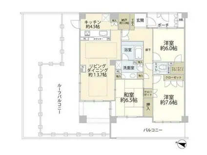 パークグランディ代々木ウエストレジデンス(3LDK/6階)の間取り写真