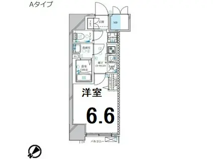 ディアレイシャス名古屋中村公園II(1K/8階)の間取り写真