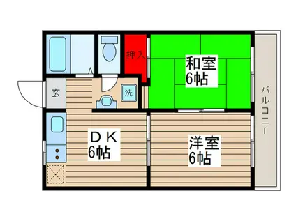 プラスパー深山I(2DK/2階)の間取り写真
