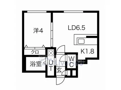 メタモルフォーゼス(1LDK/1階)の間取り写真