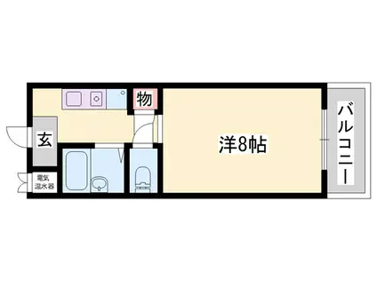 オークヒルズ苫編(1K/1階)の間取り写真