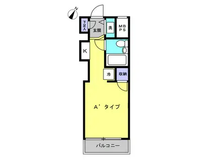 ウィンベルソロつきみ野NO1(ワンルーム/4階)の間取り写真