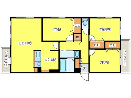 OPERA(3LDK/3階)の間取り写真