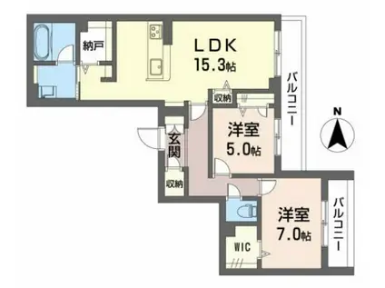 ピアヌーラ山根町(2LDK/3階)の間取り写真