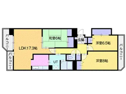 ロイヤルシャトー北広島N棟(3LDK/15階)の間取り写真