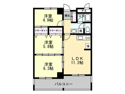スイートレジデンスTOYAMA(4LDK/6階)の間取り写真