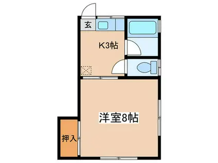 平成ハイツ9号棟(1K/2階)の間取り写真