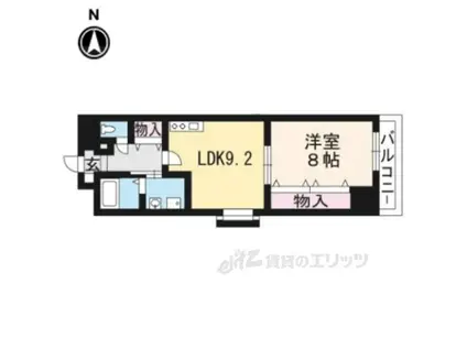 エリーフラッツ浜大津(1LDK/7階)の間取り写真