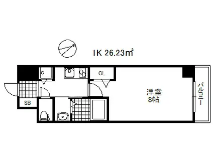 レジデンス神戸グルーブハーバーウエスト(1K/7階)の間取り写真