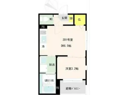 新田一丁目A アパート(1DK/2階)の間取り写真