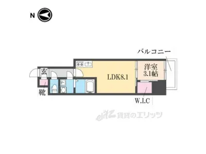 レーヴメゾン出屋敷(1LDK/11階)の間取り写真