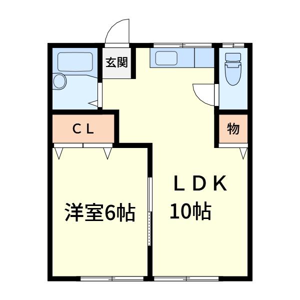 コーポホリデーイン(1LDK/1階)の間取り写真