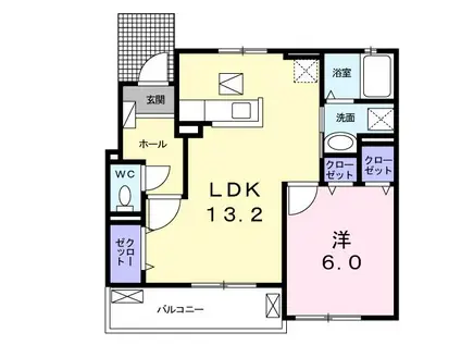 ジュネスK(1LDK/1階)の間取り写真