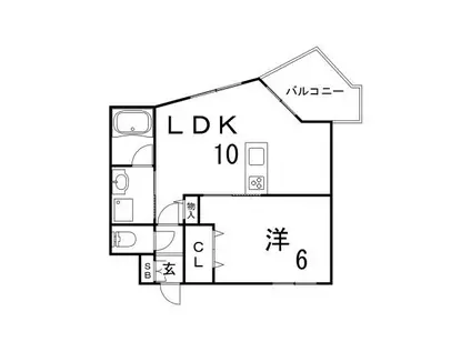 プリオーレ神戸大開通(1LDK/5階)の間取り写真