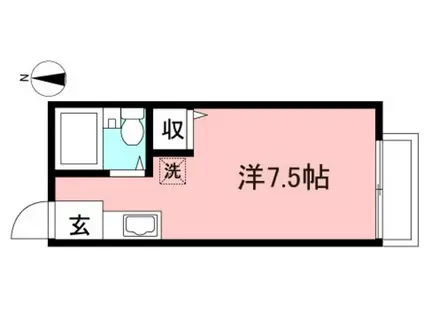 フォンテーヌ(ワンルーム/2階)の間取り写真