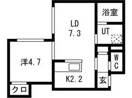 ENCHANT S-VILLAGE16Nエンチャントエスヴィレッジ(1LDK/1階)の間取り写真