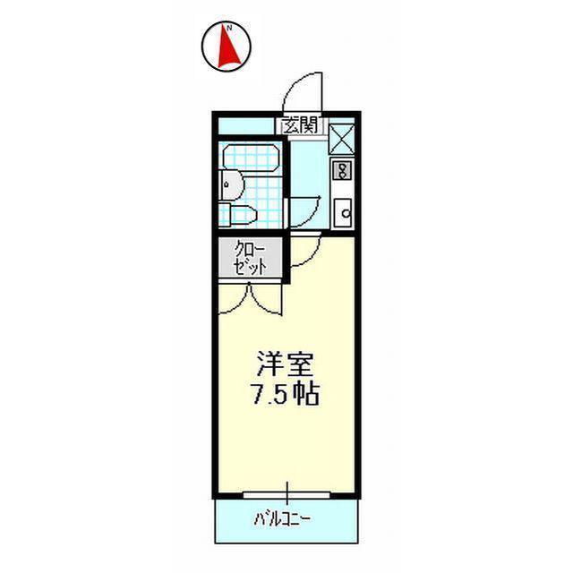 コンフォール鴨江(1K/2階)の間取り写真