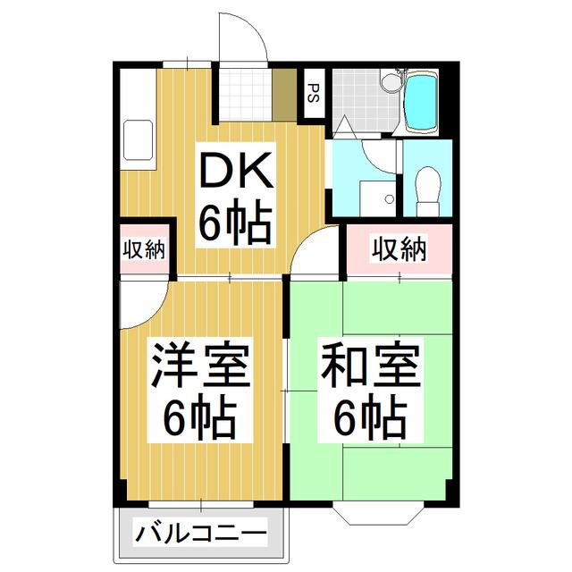 レザンドール(2DK/2階)の間取り写真