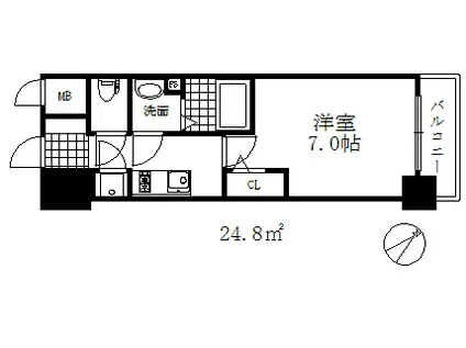 エスプレイス神戸ハーバーウエスト(1K/7階)の間取り写真
