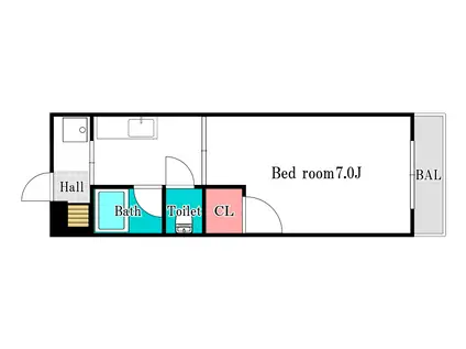 伊福ビューアレイ(1K/2階)の間取り写真