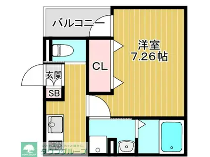 ネオソフィア国立(1K/1階)の間取り写真