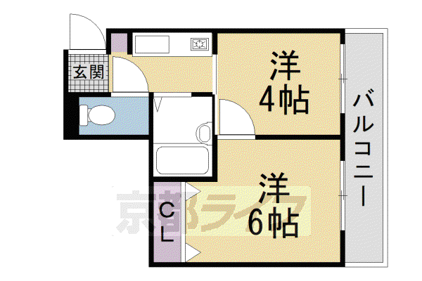 KINDII(2K/1階)の間取り写真