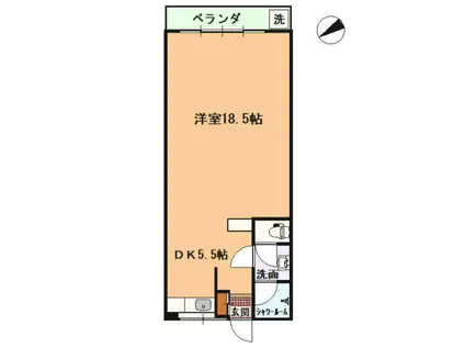 THE BALE 幸町(1DK/4階)の間取り写真