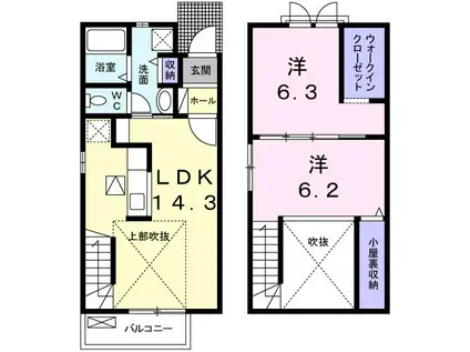 サニーレジデンス2(2LDK/1階)の間取り写真