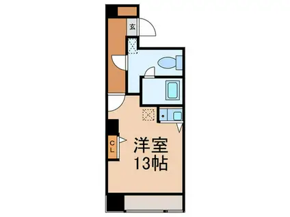 グランドスポット(ワンルーム/1階)の間取り写真