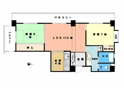 アンピールメゾン黒門(2LDK/6階)の間取り写真