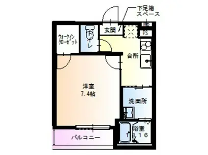 フジパレス杉本町駅西III番館(1K/1階)の間取り写真