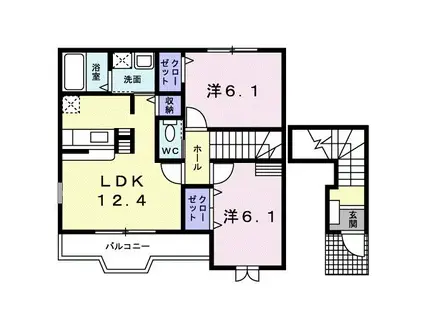 アマランスD(2LDK/2階)の間取り写真