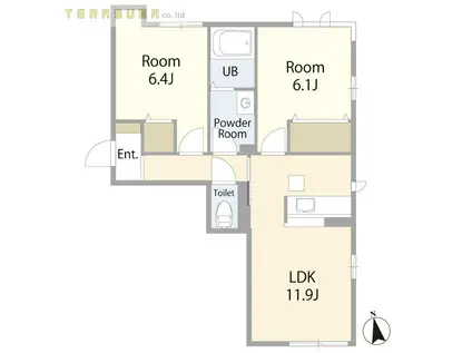 リラフォートJ棟(2LDK/3階)の間取り写真
