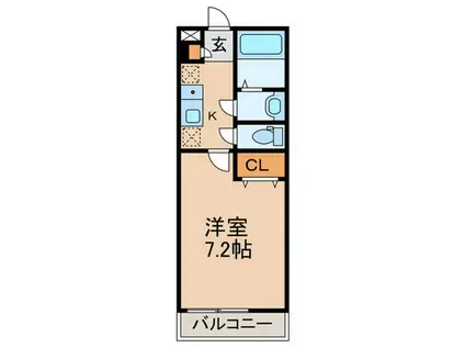 フォレスタMS(1K/3階)の間取り写真