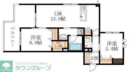 HEBEL MAISON 新城(2LDK/2階)の間取り写真