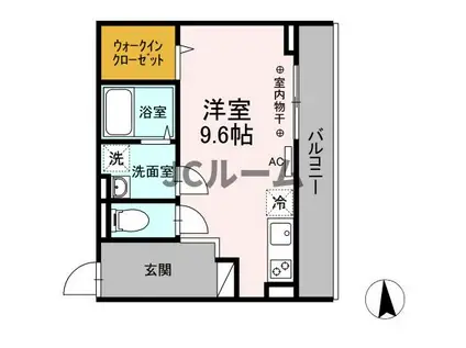 ノーブル スクエア A(ワンルーム/2階)の間取り写真