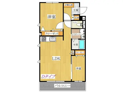 アンダンテ(2LDK/4階)の間取り写真