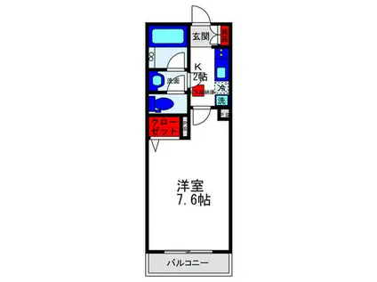 カースル池田(1K/1階)の間取り写真
