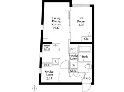 ミリアレジデンス品川中延(1SLDK/1階)の間取り写真