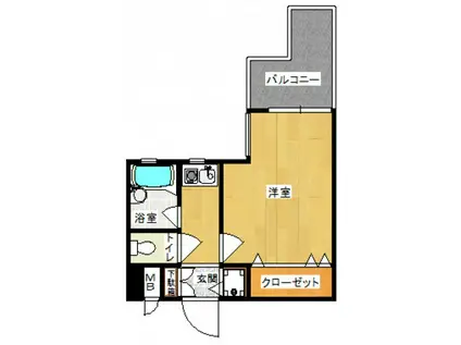 ダイナコート大博通(1K/4階)の間取り写真