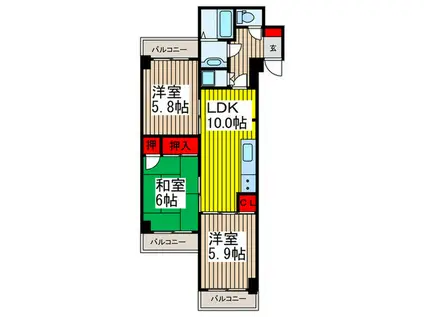 クラックスハイム川口(3LDK/1階)の間取り写真