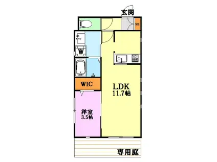 KSハイツ(1LDK/1階)の間取り写真